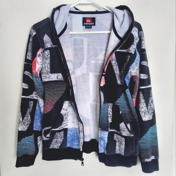 Quicksilver Over The Face Full Zip Mesh Eye Goggles Hoodie Boys Youth Size 12-14 - Picture 3 of 7